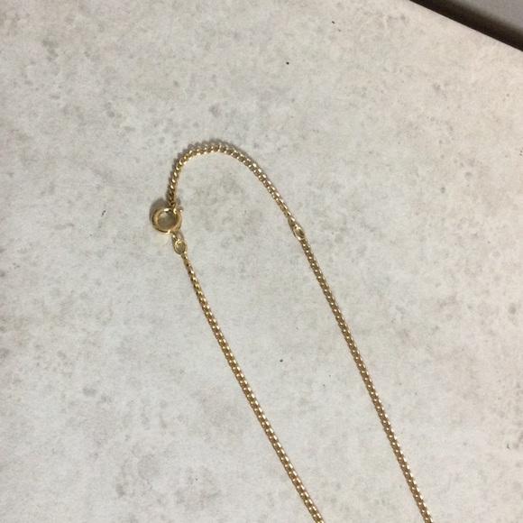 Copper swirl drop on gold chain necklace - Picture 6 of 8